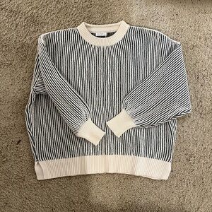 Maternity Green and Cream Crew Neck Sweater - New, never worn